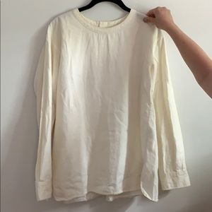 Uniqlo women’s off white cotton long sleeve